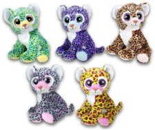 Plüsch Figuren Plüschtiere  Leopard "Multicolour" sitzend   Auswahl  15cm