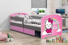 Kinderbett Leo 80x160 mit Matratze Einzelbett Grau Rosa Hello Kitty Mädchen 20