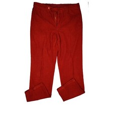 LA ZETAGI Herren Jeans Luxus Hose Comfort Chino straight Cord XXL 54 W38 L34 Rot