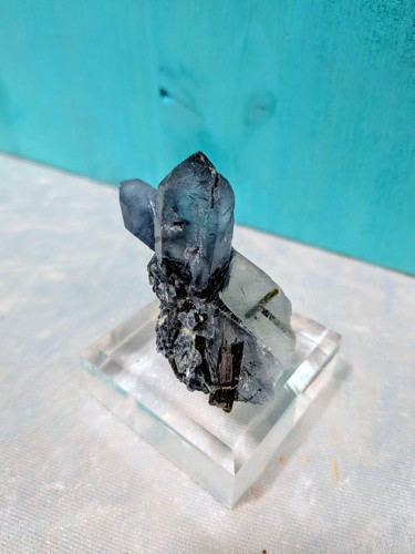 Blau quarz mit indigolith - blau-quarz,