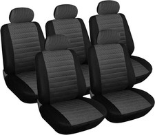 Sitzbezug Einzelsitzbezug 5er universal Größe,Schwarz+Grau/Blau/Rot,#3210