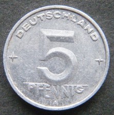 DDR, 5 Pfennig 1950 A, ( 3 ) Jä.Nr. 1502, ss
