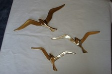 3 alte Messing Möwen Vögel