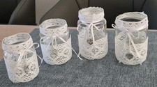  Teelichthalter Vintage,Kerzengläser Vintage Tischdeko, Hochzeit,Party,4er Set