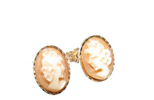 Damen Damen 9ct 9 Karat Gelbgold Kamee Ohrstecker