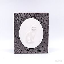 Heine Studio Wandplatte „sitzende Katze“ Handmade in W. Germany (13,5 x 16 cm)