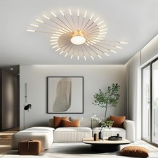 Moderne LED-Deckenleuchte,42+1 Köpfe Gold Kronleuchter,für Wohnzimmer Küche