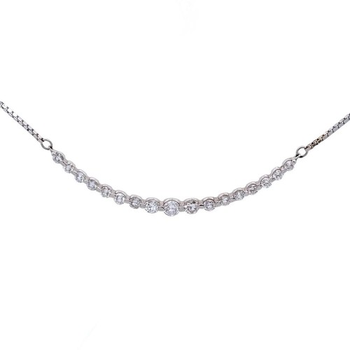 K18wg diamant anhänger kette - k18wg,