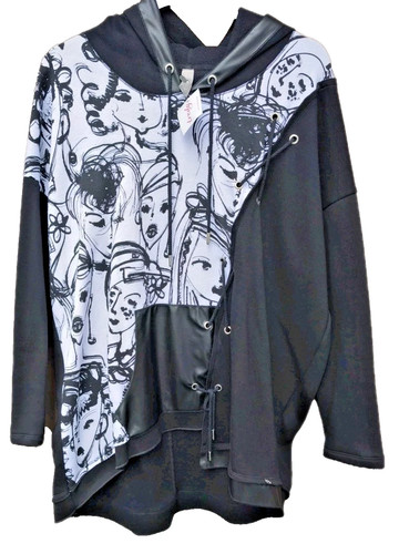 Tredy neu black white woman - black,