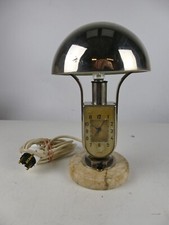 Mofem Ungarn Art déco Tischlampe mit integrierter Alarmuhr leuchtet läuft Z-3649