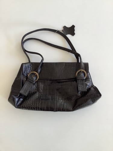 Schwarze leder handtasche - schwarze,