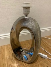 Tischleuchte Tischlampe Lampenfuss Keramik chrom (ohne Lampenschirm) Fassung E27