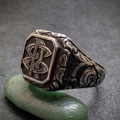 Jugendstil monogramm ring - monogramm, 900