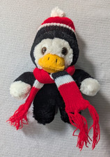 Eintracht Frankfurt Plüschpinguin Stofftier Schal und Mütze - Winter Deko