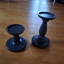 IKEA 2er Set Kerzenständer, Leichtmetall, anthrazit, neuwertig H 20,5 und 12,5cm