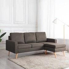 Sofa 3-Sitzer Hocker Stoff