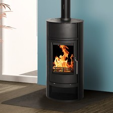 Kaminofen wasserführend Schmitzker Faro H2O Holzofen Schwarz Schwedenofen 8 kW