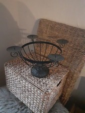 Adventskranz Gestell aus Metall Korb zum dekorieren Kugeln Kerzenhalter 39x21cm