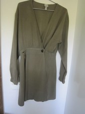 Asos Design Maxikleid Gr. 38  Wickelkleid langarm Khaki Midi