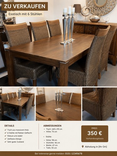 Tlg esstisch set - 7-tlg., esstisch-set