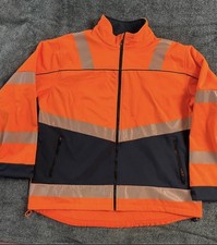 Softshell Warnjacke, Größe 2XL, Leicht orange/Marine, neuwertig 