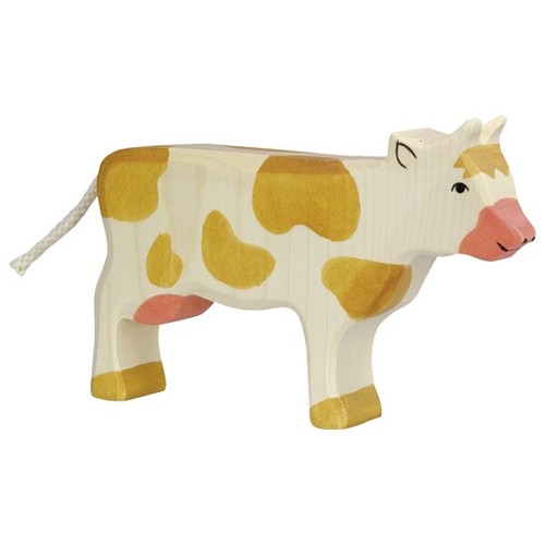 Holztiger kuh stehend - kuh,, braun