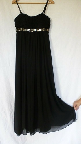 Schwarzes chiffon ballkleid - schwarzes, chiffon-ballkleid