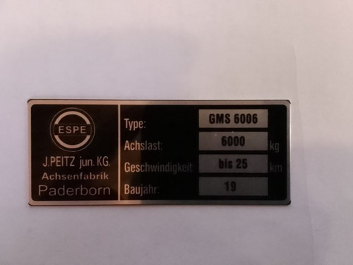 Espe peitz typenschild schild - espe,