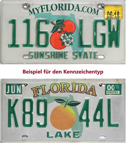 Florida nummernschild double - florida,