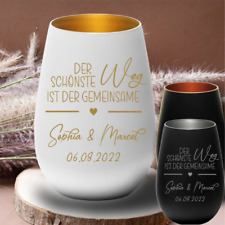 Windlicht zur Hochzeit mit Gravur- personalisiert Geschenkidee Hochzeitsgeschenk
