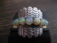 925 Silber Unikat Ring Feder