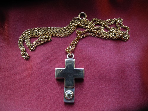 Goldkette mit kreuz anhänger - mit,