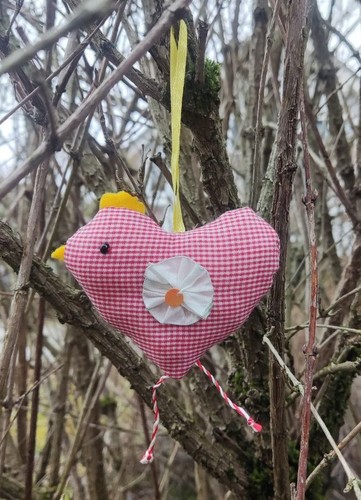 Stoff huhn herz ostern - stoff,