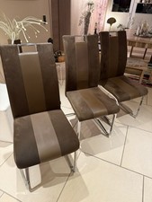 3 Schwingstühle (carryhome)- Stahlgestell mit Microfaser-Lederbezug