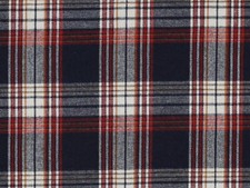 Baumwolle Flanell Druck, Karomuster,  Blau / Rot, 150 cm