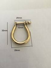 Massives Messing Hufeisen D Bogen Schäkel Schraubstift Gelenk verbinden Schlüsselanhänger Hakenschloss