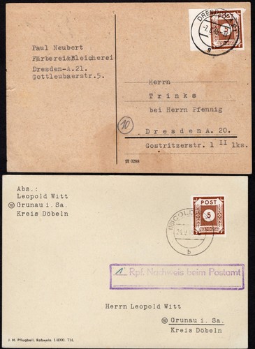 Sbz 1945 belege grunau - sbz, 1945,