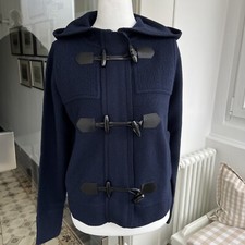 Orig. Burberry Brit Jacke Gr. M blau mit Kapuze superschön wie Neu