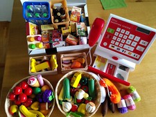 Tanner Kaufladen Kasse mit Scanner und reichlich Zubehör für den Kaufmannsladen