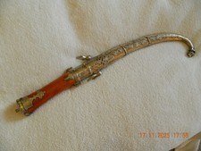 Messer krumm Krummdolch m. Scheide 39,5cm länge, Marokko, Holzschaft