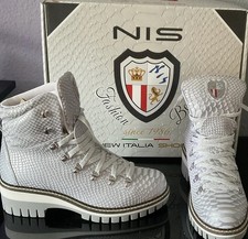 NIS nis Damen Schuhe  Boots, Größe EUR 40 Neu Karton Silber  Thai Reptil Optik