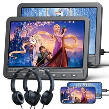 10.5" Auto Fernseher DVD-Player 2 Tragbarer DVD Player Kinder TV AKKU Für Kinder