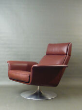 Hans Kaufeld Sessel Siesta 62  Jacques Brûle  Leder drehbar ounge chair