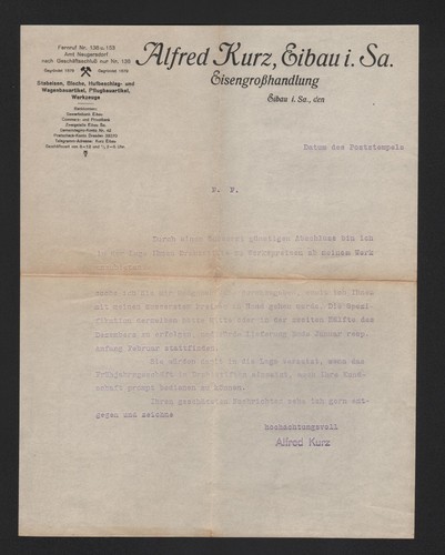 Eibau brief 1930 - eibau,, alfred