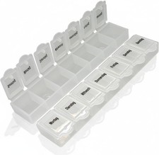 Pillenbox Tablettenbox Pillendose 1 Woche Medikamentenbox klein Tabletten 7 Tage