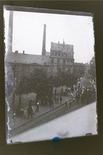 tolles altes Glasnegativ  Fabrikgebäude ? Hermann Winkler Raum  Regensburg ??? 