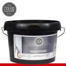 MyColorRoom 1 l Metallic Wandfarbe Anthrazit Innenfarbe wisch- stoßfest