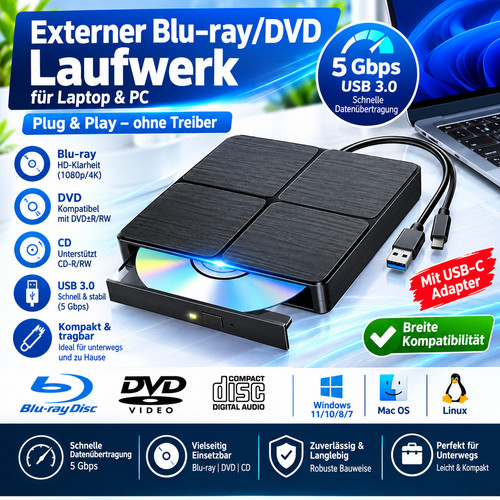 Tragbar bluray laufwerk - tragbar,