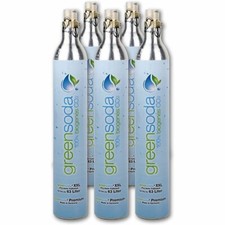 Gasflaschen greensoda CO2 Zylinder 5x 450 g gefüllt Kohlensäure Getränkesprudler