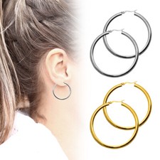  1 Paar Creolen Ohrstecker Creolen Huggie Edelstahl